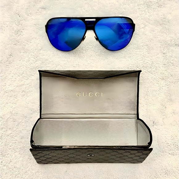 Gucci GG 2252/S Oversized Mirrored Aviator Sunglasses - “Ricky Martin” w/ case - Picture 1 of 5